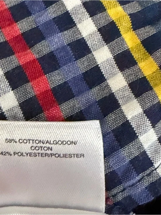 Anne Klein Womens Textured Multicolor Striped Button Up Top 3/4 Sleeve Size 1X - Picture 9 of 10